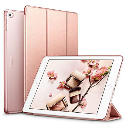 Picture of ESR Yippee Smart Case for The iPad Air 2, Smart Case Cover [Synthetic Leather] Translucent Frosted Back Magnetic Cover with Auto Sleep/Wake Function [Light Weight] (Rose Gold)