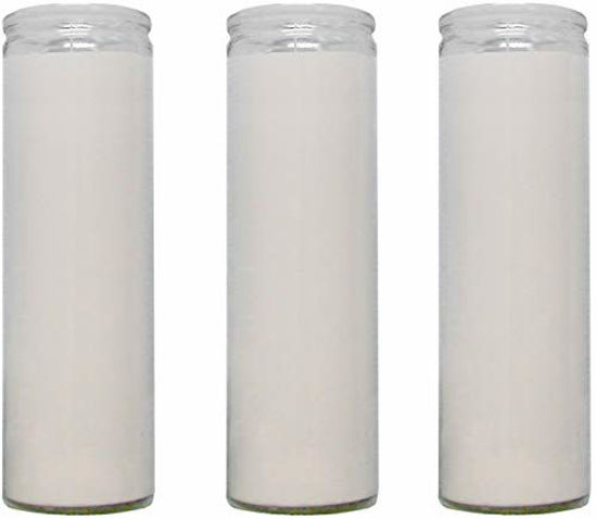 Picture of White Paraffin Wax Candles Clear Glass 5-7 Days Candles (Pack of 3)