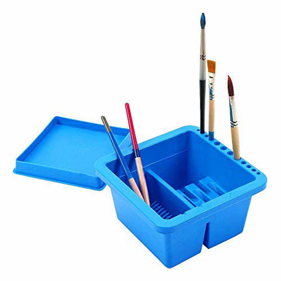 Picture of MyLifeUNIT Artist Brush Basin, Multifunction Paint Brush Tub with Brush Holder