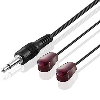 Picture of IR Infrared Emitter Extender Cable Extension (10 Feet 3M) Dual Head2 Eye 3.5mm Jack Infrared Red Transmitter Blaster Blink Eye Wire Cord Compatible with IR Repeater Extender System Kit, Xbox One