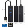 Picture of Cable Matters 3 Port USB 3.0 Hub with Ethernet (USB Hub with Ethernet, Gigabit Ethernet USB Hub ) Supporting 10/100/1000 Mbps Ethernet Network in Black