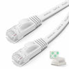 Picture of Cat6 Ethernet Cable 50 ft White Gigabit Flat Network LAN Cable with 25 pcs Cable Clips Snagless Rj45 Connectors for Computer/Modem/Router/X-Box Faster Than Cat5e/Cat5 - XINCA