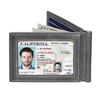 Picture of RFID Blocking Slim Minimalist ID Outside Front Pocket Wallet, Money Clip, 9 Slots, Leather (Slate Gray)