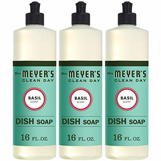 Picture of Mrs. Meyer's Clean Day Liquid Dish Soap, Cruelty Free Formula, Basil Scent, 16 oz- Pack of 3