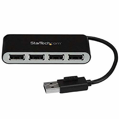 Picture of StarTech.com 4 Port USB 2.0 Hub - USB Bus Powered - Portable Multi Port USB 2.0 Splitter and Expander Hub - Small Travel USB Hub (ST4200MINI2)