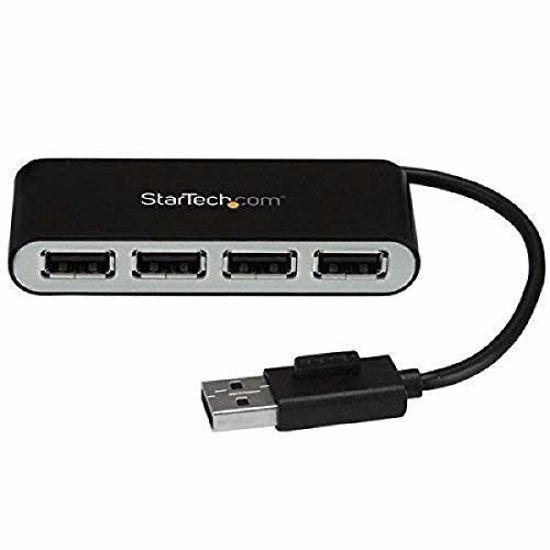 Picture of StarTech.com 4 Port USB 2.0 Hub - USB Bus Powered - Portable Multi Port USB 2.0 Splitter and Expander Hub - Small Travel USB Hub (ST4200MINI2)