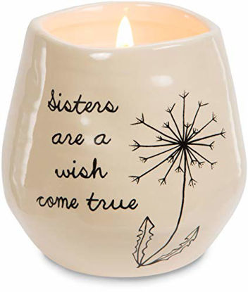 Picture of Pavilion Gift Company Plain Dandelion Sisters are a Wish Come True Yellow Ceramic Soy Serenity Scented Candle