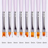 Picture of 8 Pcs Nail Brush Pen Gradient Painting Brush Set UV Gel Flower Drawing Pen Purple Handle Manicure Nail Art Polish Pen Tool