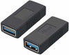 Picture of USB 3.0 Coupler, CableCreation 2 Pack USB to USB Adapter, USB 3.0 Female to Female Extension Adapter, Black