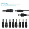 Picture of LANMU USB to DC Power Cable,8 in 1 Universal 5V DC Jack Charging Cable Power Cord with 8 Interchangeable Plugs Connectors Adapter Compatible with Router,Mini Fan,Speaker and More Devices