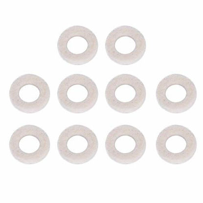 Picture of Trumpet Washers Pad, 10 Pcs Trumpet Valve Felt Washers Cushion Pad Brass Trumpets Musical Instrument Accessory (White)