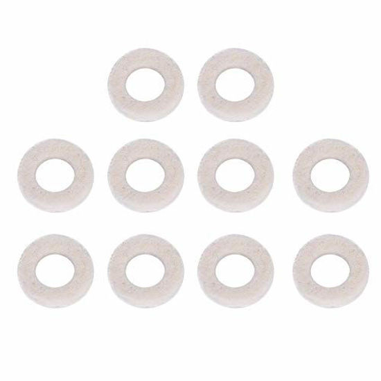 Picture of Trumpet Washers Pad, 10 Pcs Trumpet Valve Felt Washers Cushion Pad Brass Trumpets Musical Instrument Accessory (White)