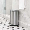 Picture of simplehuman 6 Liter / 1.6 Gallon Semi-Round Bathroom Step Trash Can, Brushed Stainless Steel