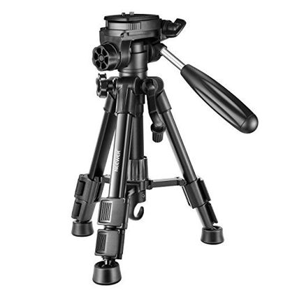 Picture of Neewer Mini Travel Tabletop Camera Tripod 24 inches/62 centimeters, Portable Aluminum with 3-Way Swivel Pan Head for DSLR Camera,Smartphones,DV Video up to 6.6 pounds/3 Kilograms (T210)