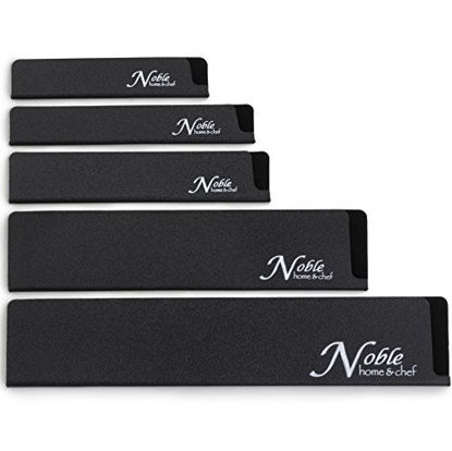 Picture of 5-Piece Universal Knife Edge Guards are More Durable, No BPA, Gentle on Your Blades, and Long-Lasting. Noble Home & Chef Knife Covers Are Non-Toxic and Abrasion Resistant! (Knives Not Included)