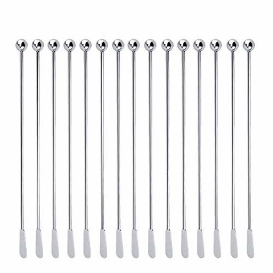 6 Pcs Cocktail Paddle Drink Stirrers, Stainless Steel Coffee