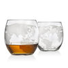 Picture of Whiskey Decanter Globe Set with 4 Etched Globe Whisky Glasses - for Liquor, Scotch, Bourbon, Vodka - 850ml