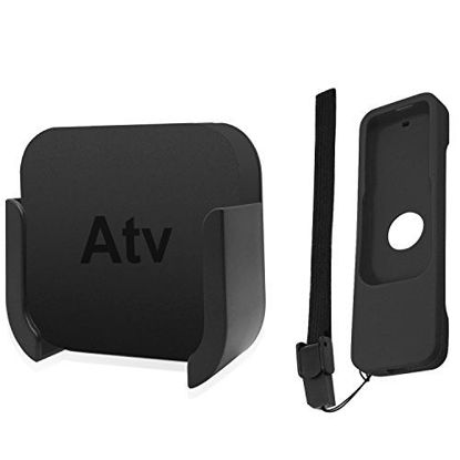 Picture of TV Mount Compatible with Apple TV 4th and 4K 5th Generation, SourceTon Wall Mount Compatible with Apple TV 4th / 4K 5th Gen, Bonus Protective Case Compatible with Apple TV 4K / 4th Gen Siri Remote