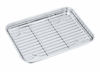 Picture of P&P CHEF Toaster Oven Tray and Rack Set, Stainless Steel Baking Pan with Cooling Rack, Fit Your Small Oven & Single Person Use, Non Toxic & Easy Clean