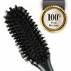 Picture of Boar Bristle Hair Brush Narrow - Black Wooden Paddle - Hair Accessories for All Hair Types