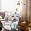 Picture of Autumn Decorations Pumpkin Throw Pillow Cover Cushion Couch Cover Pillow Cases Set of 4 for Autumn Halloween Thanksgiving Day (Blue-gray,18 X 18 Inch)