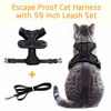 Picture of rabbitgoo Cat Harness and Leash for Walking, Escape Proof Soft Adjustable Vest Harnesses for Cats, Easy Control Breathable Reflective Strips Jacket, Black, XS (Chest: Chest: 13.5"-16")