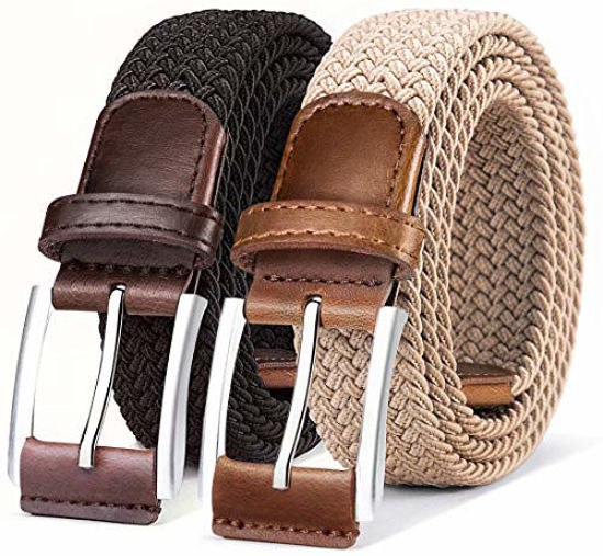 Picture of Belt for Men 2Units,Woven Stretch Braided Belt Gift-boxed Golf Casual Pants Jeans Belts,Width 1 3/8"