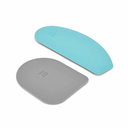 Picture of KitchenAid Gourmet Bowl Scraper, Set of 2, Aqua Sky/Sorm Grey