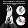 Picture of Podiatrist Toenail Clippers Ingrown or Thick Toe Nail Clippers for Men, Toenail Cutters Nipper Precision Diabetic Pedicure Tool Curved Edge, opove X5 Silver