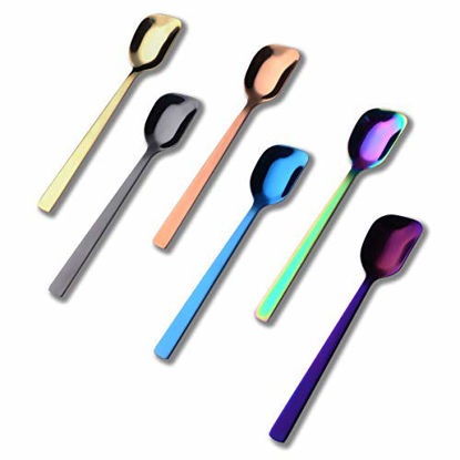 Picture of Nirosta Yogurt Spoon, Stainless Steel Gelato/ Ice Cream Spoon, Fruit Spoon, Dessert Spoon, 6.4-inch, Set of 6