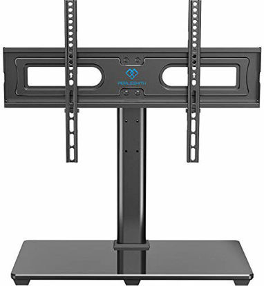 Picture of PERLESMITH Universal TV Stand Table Top TV Base for 37 to 70 inch LCD LED OLED 4K Flat Screen TVs - Height Adjustable TV Mount Stand with Tempered Glass Base, VESA 600x400mm, Holds up to 99lbs