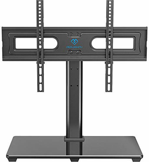 Picture of PERLESMITH Universal TV Stand Table Top TV Base for 37 to 70 inch LCD LED OLED 4K Flat Screen TVs - Height Adjustable TV Mount Stand with Tempered Glass Base, VESA 600x400mm, Holds up to 99lbs