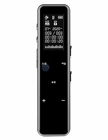 Picture of Voice Recorder Digital Voice Recorder 32G Touch Screen Voice Activated Recorder for Lectures/Meetings/Class, 1536kbps Stereo HD-Audio Recording Device with Dual Microphones - Rechargeable (Black)