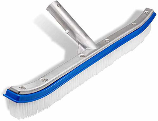 20 Flexible Floor & Wall Pool Brush Polished Aluminum Ez Clip