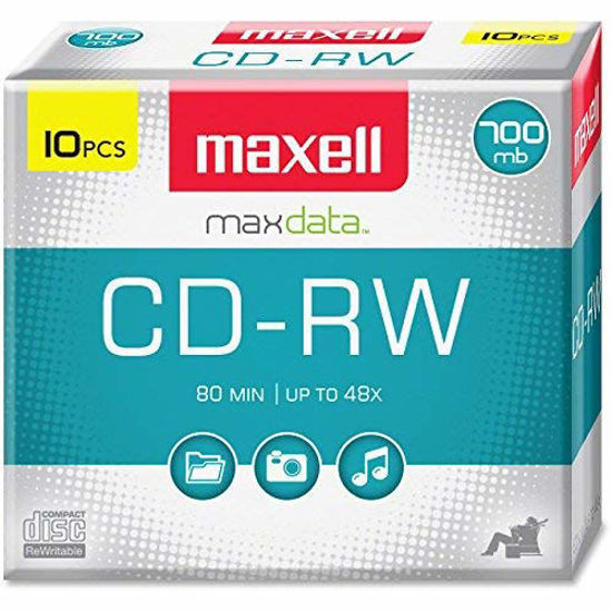 Picture of Maxell MAX630011Rewritable CDR 4x CD-RW Media Silver with Slim Cases