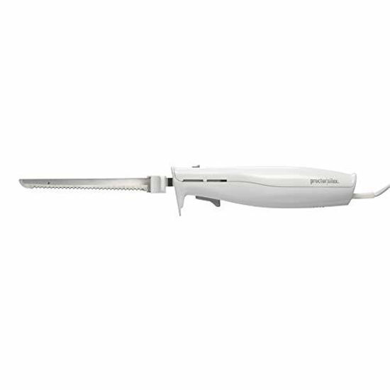 Picture of Proctor Silex Easy Slice Electric Knife for Carving Meats, Poultry, Bread, Crafting Foam and More, Lightweight with Contoured Grip, White