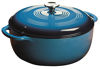 Picture of Lodge 7.5 Quart Enameled Cast Iron Dutch Oven. XL Blue Enamel Dutch Oven (Carribean Blue) -