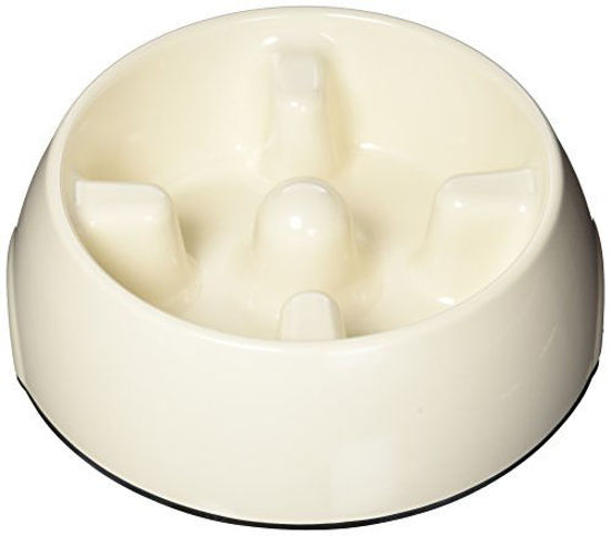 Picture of Dogit Go Slow Anti-Gulping Dog Food Bowl, Slow Feeding Dog Dish for Wet or Dry Dog Food, White, Large, 73733