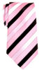 Picture of Retreez Three-Colour Stripe Woven Microfiber Men's Tie Necktie - Pink and Black