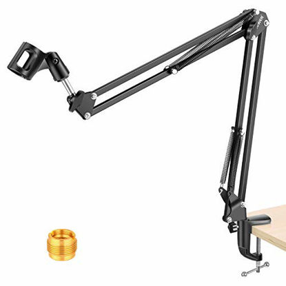 Picture of NEEWER Adjustable Microphone Suspension Boom Scissor Arm Stand, Max Load 1 KG Compact Mic Stand Made of Durable Steel for Radio Broadcasting Studio, Voice-Over Sound Studio, Stages, and TV Stations