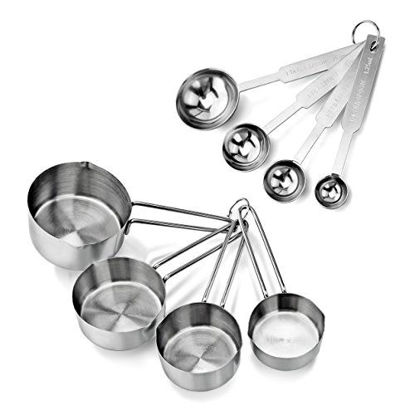 Picture of New Star Foodservice 42917 Stainless Steel Measuring Spoons and Measuring Cups Combo, Set of 8