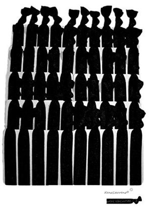 Picture of Black Hair Ties No Crease Ponytail Holders (Available in Lots of Pack Quantities) - Ouchless Elastic Styling Accessories Pony Tail Holder Ribbon Bands - By Kenz Laurenz (50 Pack)