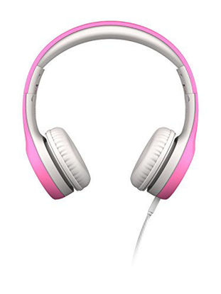 Picture of LilGadgets Connect+ Kids Premium Volume Limited Wired Headphones with SharePort and Inline Microphone (Children, Toddlers) - Pink