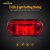 Picture of Amber Red 2.5" 2 Diode Oval LED Trailer Truck Clearance Light Side Marker Light 4PCS, Surface Mount Little Boat Marine Led Lights RV Camper Accessories