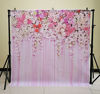 Picture of 5x5ft Pink Flowers Backdrop Wedding Photography Background Studio Prop D-9192