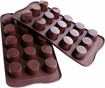 Picture of Webake Candy Molds Silicone Chocolate Molds, Baking Mold for Jello, Keto Fat Bombs and Peanut Butter Cup, Pack of 2