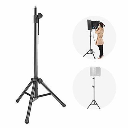 Picture of Neewer NW002-1 Wind Screen Bracket Stand with Aluminum Tube, Non-slip Feet, Adjustable Height, 65.2 inches/165.5 centimeters Stand Suitable for Supporting Acoustic Isolation Shield in Studio (Black)