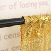 Picture of TRLYC 2FT by 8FT Christmas Sparkly Gold Sequin Window Curtain Backdrop for Wedding Party