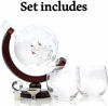 Picture of Whiskey Globe Decanter Set Etched World Globe Decanter for Liquor, Bourbon, Vodka with 2 Glasses in Premium Gift-Box - Home Bar Accessories for Men - Perfect for All Kinds of Alcohol Drinks