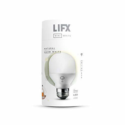 Picture of LIFX Mini White (A19) Wi-Fi Smart LED Light Bulb, Dimmable, Warm White, No Hub Required, Works with Alexa, Apple HomeKit and the Google Assistant